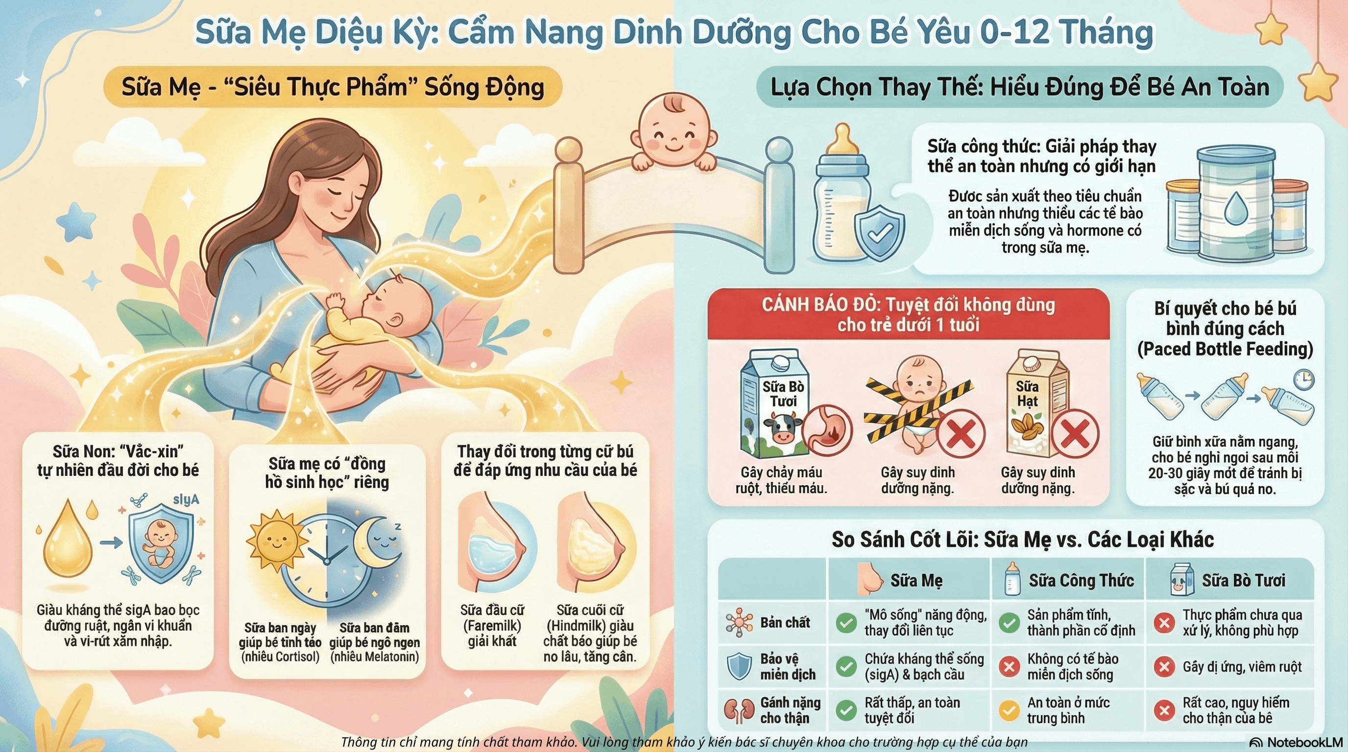 So Sánh Sữa Cho Bé Dưới 1 Tuổi: Cảnh Báo Nguy Hiểm Khi Dùng Sữa Bò Tươi