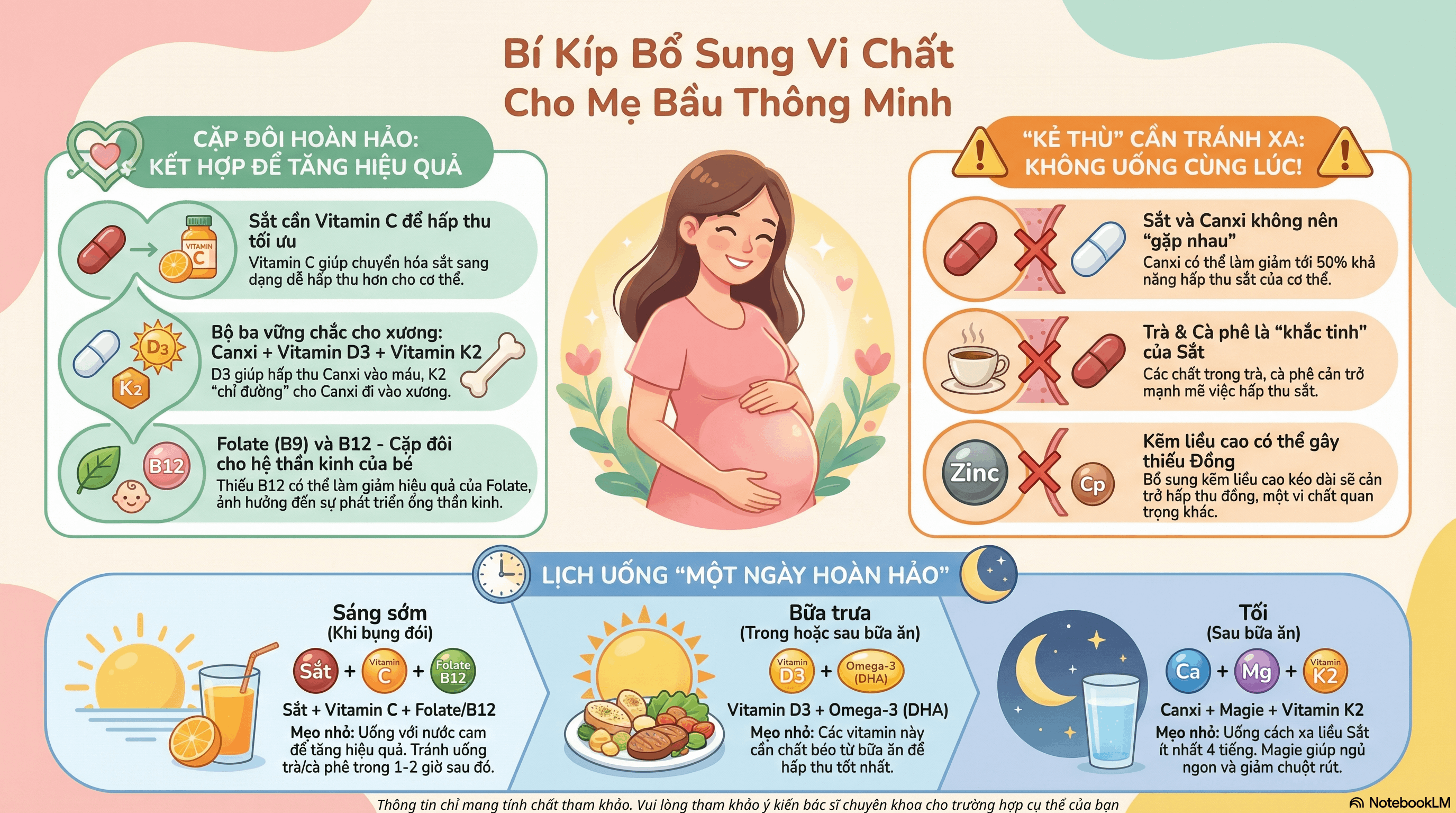 Cách Uống Vitamin Cho Mẹ Bầu Đúng Cách: Hấp Thu Tốt, Tránh Táo Bón